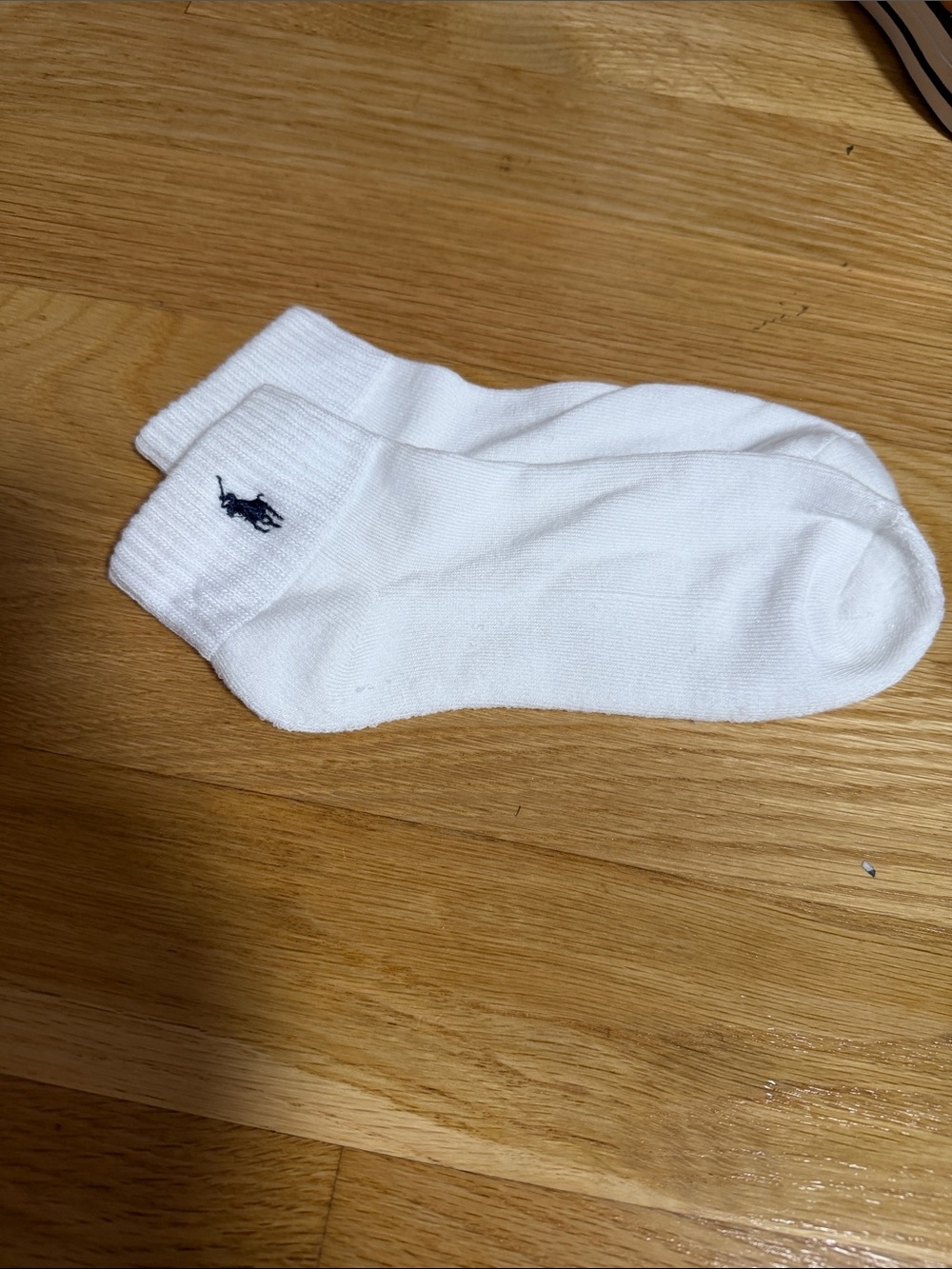 Polo by Ralph Lauren White Low-Cut Ankle Socks with Navy Logo